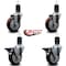 Service Caster 4'' Maroon Poly Wheel Swivel 1-5/8'' Expanding Stem Caster Set 2 Brakes, 4PK SCC-EX20S414-PPUB-MRN-2-PLB-2-158 - alternate 5